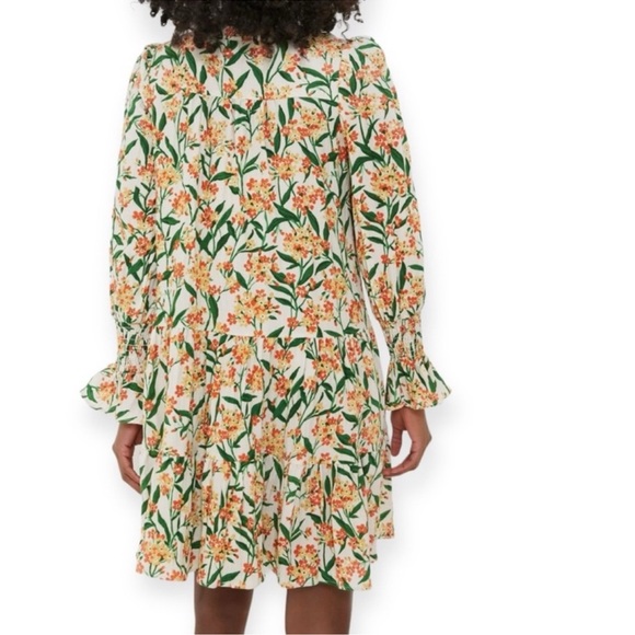 Pomander Place Floral Long Sleeve Dress - Green and Orange - Picture 2 of 6